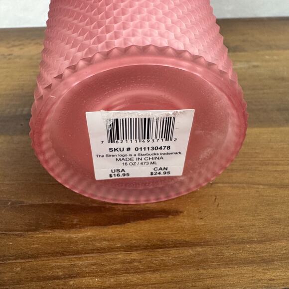 Starbucks 16oz Soft Touch Pink Studded Tumbler 2022 Reusable Drinkware NEW - Picture 5 of 5